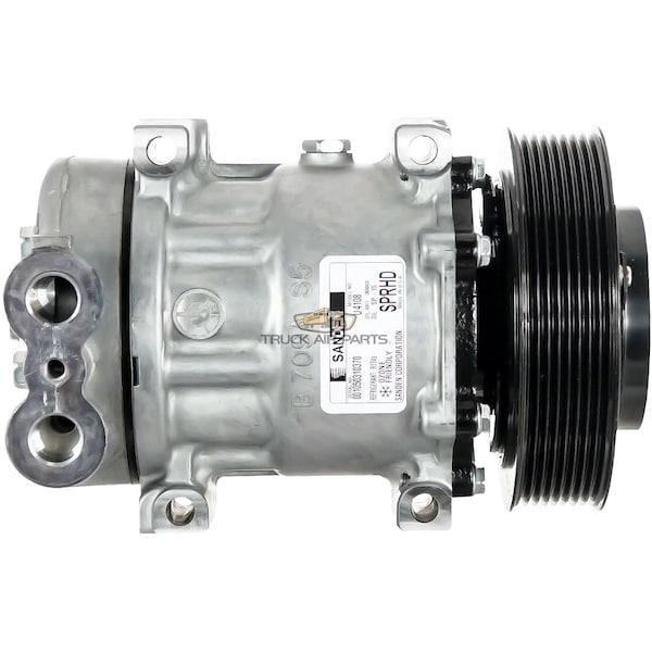 Truckair A/C Compressor - Sanden Shd-Cascadia 125 Models 2010-2011 Dd15 W/Fused Clutch 03-0618 - main